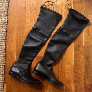 Stuart Weitzman Lowland Boot Black Stretch Nappa Leather